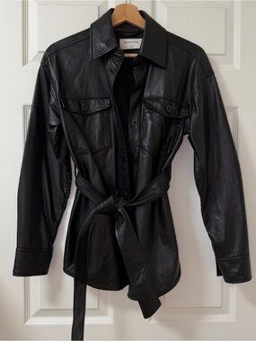 Aritzia Babaton Ava Jacket Black Faux Leather XXS